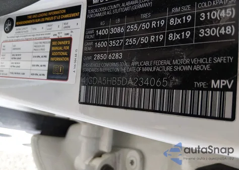 2013 Mercedes-Benz Ml 350 4Matic z USA, uszkodzony, nr VIN 4JGDA5HB5DA234065